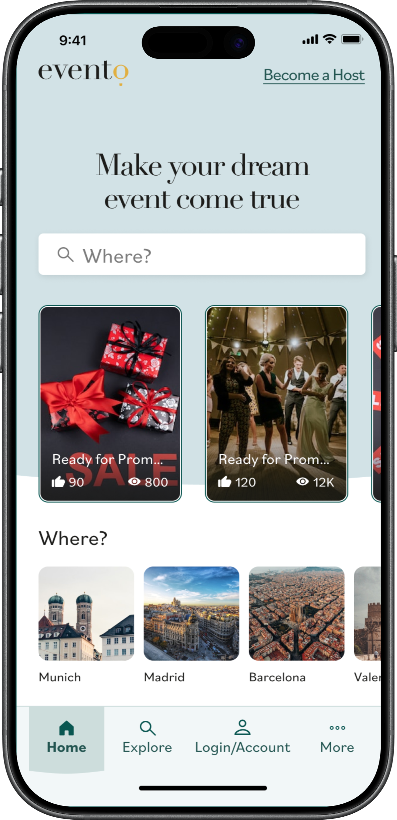 Evento — events marketplace redesign