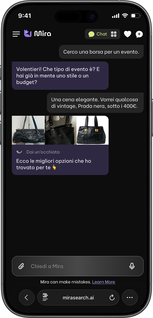 Mira — live AI marketplace assistant