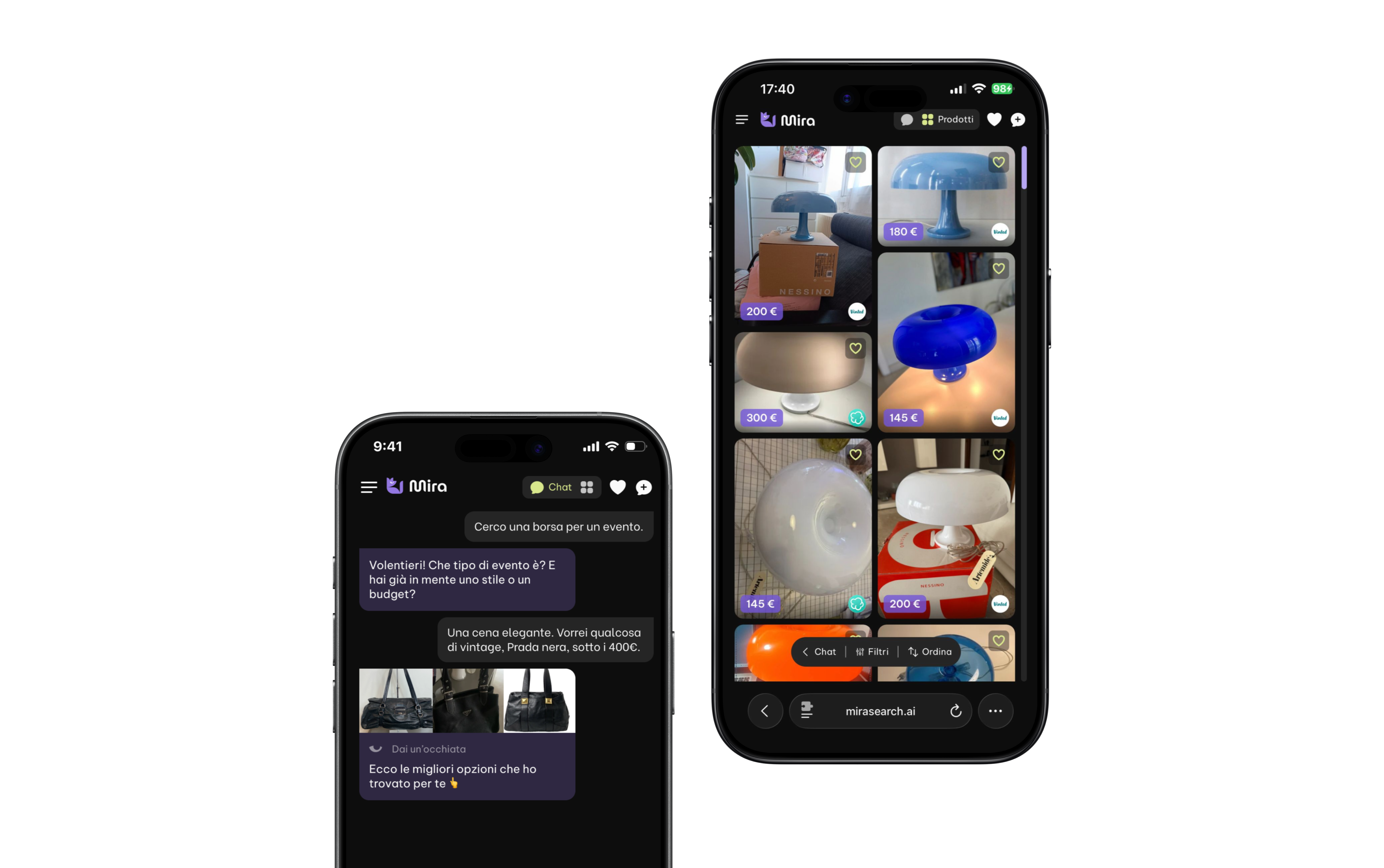 Mira — chat and product UI
